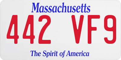 MA license plate 442VF9