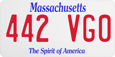 MA license plate 442VG0