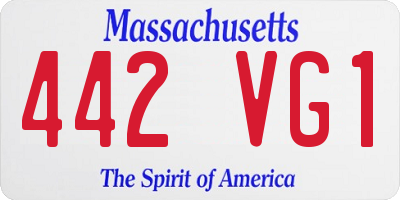 MA license plate 442VG1