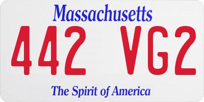 MA license plate 442VG2