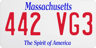 MA license plate 442VG3