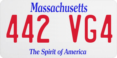 MA license plate 442VG4