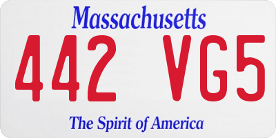MA license plate 442VG5