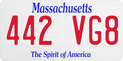 MA license plate 442VG8
