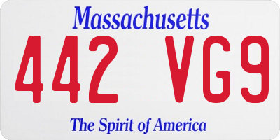 MA license plate 442VG9