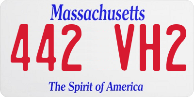 MA license plate 442VH2