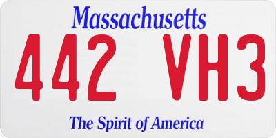 MA license plate 442VH3