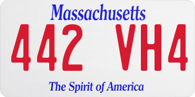 MA license plate 442VH4