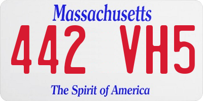 MA license plate 442VH5
