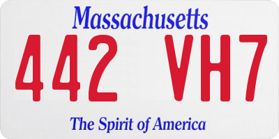 MA license plate 442VH7