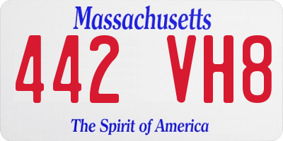 MA license plate 442VH8