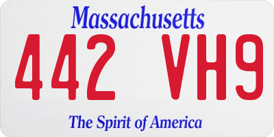 MA license plate 442VH9