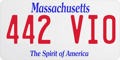 MA license plate 442VI0