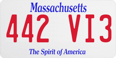MA license plate 442VI3