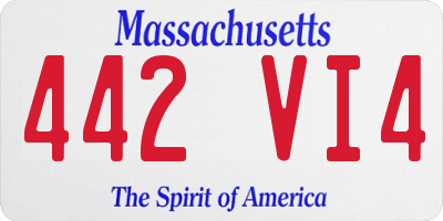 MA license plate 442VI4