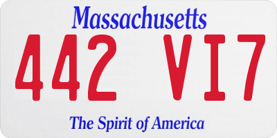 MA license plate 442VI7