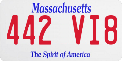 MA license plate 442VI8