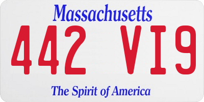 MA license plate 442VI9