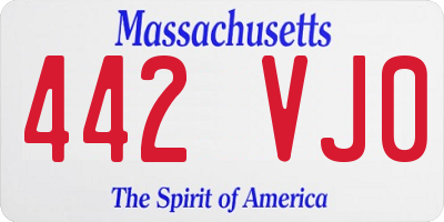 MA license plate 442VJ0