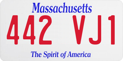 MA license plate 442VJ1