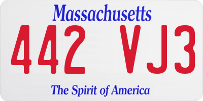 MA license plate 442VJ3