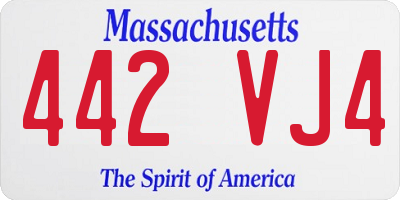 MA license plate 442VJ4
