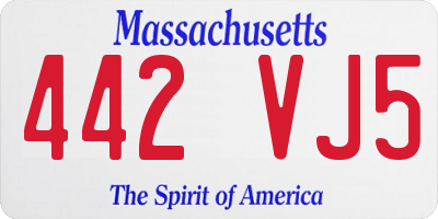 MA license plate 442VJ5