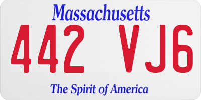 MA license plate 442VJ6