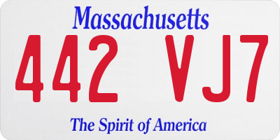 MA license plate 442VJ7