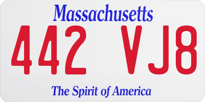MA license plate 442VJ8