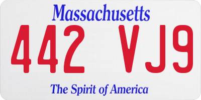 MA license plate 442VJ9