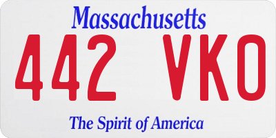 MA license plate 442VK0
