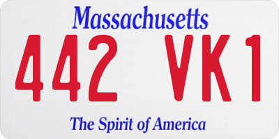 MA license plate 442VK1