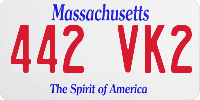 MA license plate 442VK2