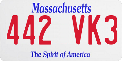 MA license plate 442VK3