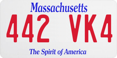 MA license plate 442VK4
