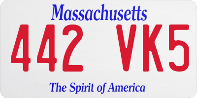 MA license plate 442VK5