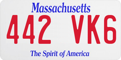 MA license plate 442VK6