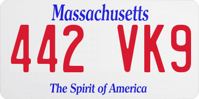 MA license plate 442VK9