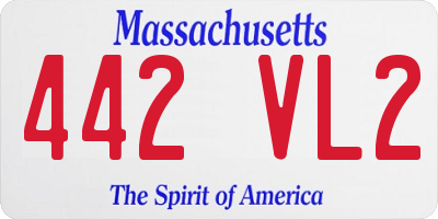MA license plate 442VL2
