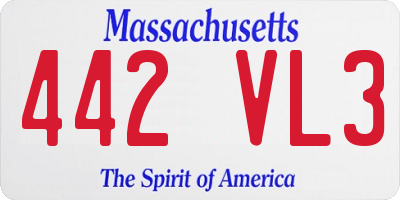 MA license plate 442VL3
