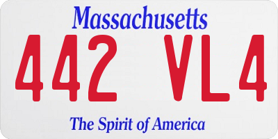 MA license plate 442VL4