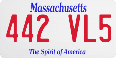 MA license plate 442VL5