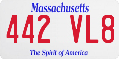 MA license plate 442VL8