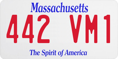 MA license plate 442VM1