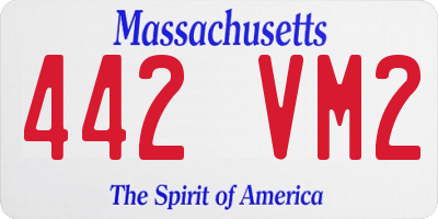 MA license plate 442VM2