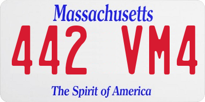 MA license plate 442VM4