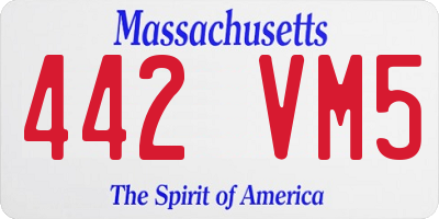 MA license plate 442VM5