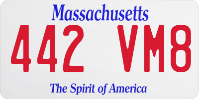 MA license plate 442VM8