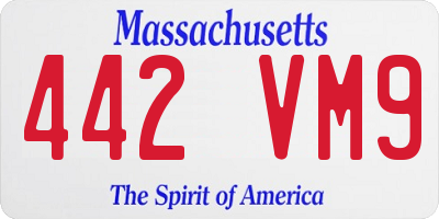 MA license plate 442VM9